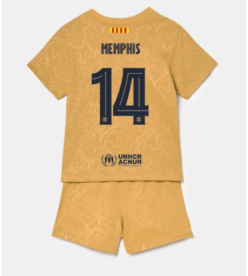 Barcelona Memphis Depay #14 Bortedraktsett Barn 2022-23 Kortermet (+ Korte bukser)